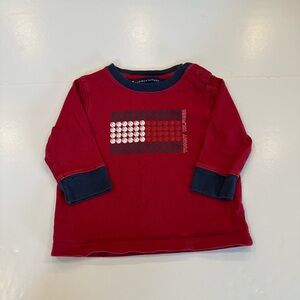 3/20$ Tommy Hilfiger Baby Red and Blue Long Sleeve Tee size 12-18months